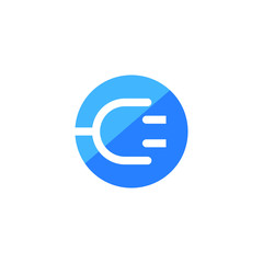 Electric plug vector logo, icon