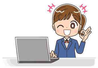 女子高生のイラスト 女子 女  中学生 ブレザー マンガ アニメ