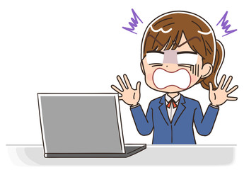 女子高生のイラスト 女子 女  中学生 ブレザー マンガ アニメ