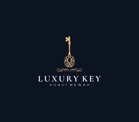 luxury key logo dark background , symbol icon vector 
