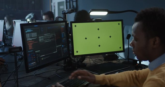 Programmer working in common office