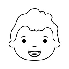Obraz na płótnie Canvas cute little boy head comic character