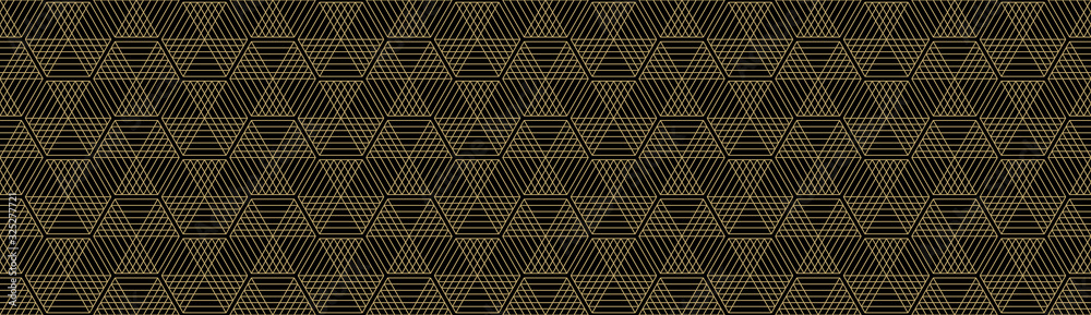 Poster background pattern seamless geometric abstract gold luxury color vector. black background design.