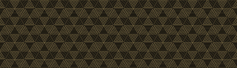 Achtergrondpatroon naadloze geometrische abstracte gouden luxe kleur vector. Zwart ontwerp als achtergrond.