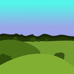 Forest landscape. Vector illustration in a flat style.