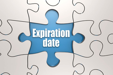 Expiration Date word on jigsaw puzzle