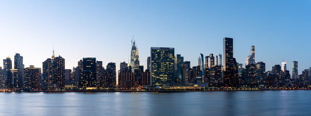 New York, NY/USA - February 22, 2020: New York City Skyline at Night