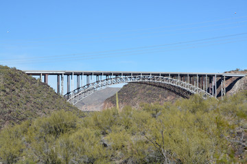 Burro Creek Bridge near the Burro Creek Campground in the Sonoran Desert, Arizona USA.