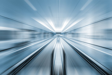 Fototapeta premium moving escalator in motion