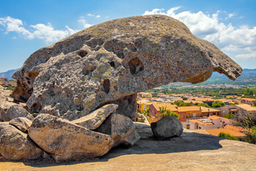 Arzachena, Sardinia, Italy - Prehistoric granite Mushroom Rock - Roccia il Fungo - of neolith...