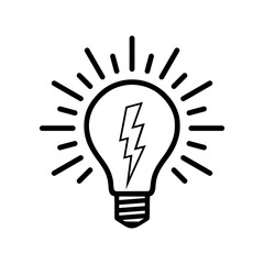 Electricity Logo, electric bulb logo and icon 