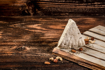 The concept of eco products. Organic farm dairy products, cheeses, cereals. Parmesan, feta, goat...