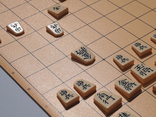 対局中の将棋盤と駒