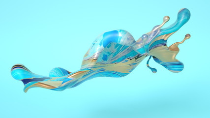 Beautiful background with fluid paint. 3d illustration, 3d rendering.