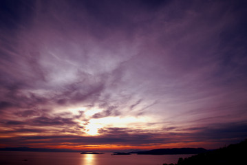Sunset , sunset on the islands of the Aegean, Greece, SporadesGreece , Mediterranean Sea ,  Aegean sea  ,  Skiathos island  ,Skopelos island vacation in Greece .