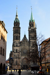 Nuremberg Cathedral in Germany. St. Lawrence church.