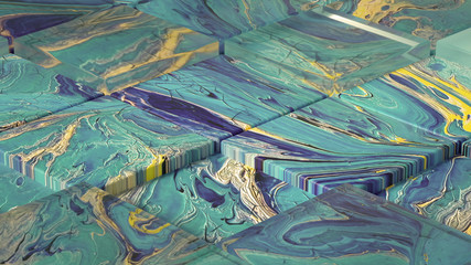 Fototapeta premium Beautiful background with fluid paint. 3d illustration, 3d rendering.