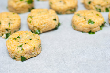 Scone dough with ramson leaves