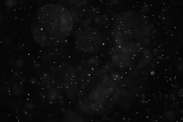 snow black background abstract texture, snowflakes falling in the sky overlay