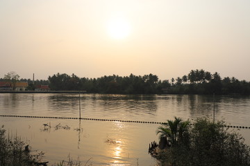 Fototapeta premium sunset on the river