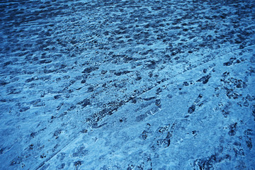 tracks asphalt snow, ice, people’s tracks from shoes on snow, snow removal weather