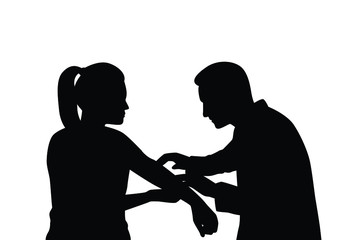 Doctor and patient silhouette vector