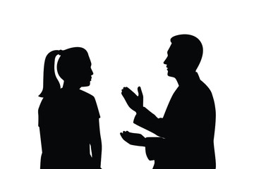 Doctor and patient silhouette vector