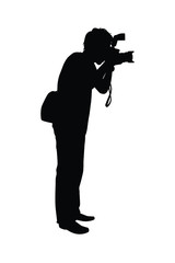Fototapeta na wymiar Photographer is taking photo silhouette vector