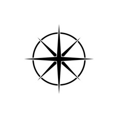 Compass navigation icon isolated on white background
