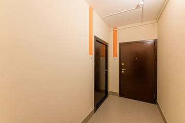 Russia, Moscow- October 19, 2019: interior room apartment public place, porch. doors, walls, corridors
