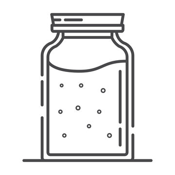 recommend clip art: Jar of jam line art icon. Outline flat vector.
