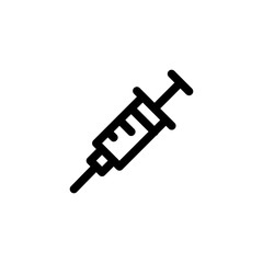 Icon Vector Illustration. Injection Vaccine Medicine. Outline Style.