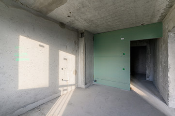 Russia, Moscow- October 19, 2019: interior room apartment modern bright cozy atmosphere. general cleaning, home decoration, preparation of house for sale