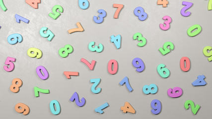 Fototapeta na wymiar 3D Colorful Numbers on the Wall