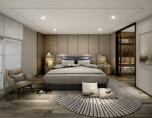 3D rendering bed room, so comfortable