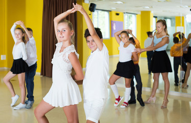 Children  enjoying of partner dance