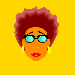Girl with sunglasses illustration.