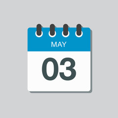 Calendar day 3 May, days of the year