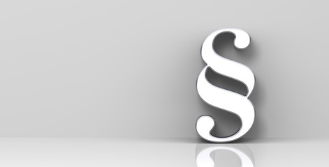 paragraph sign white symbol 3d