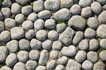 Relaxation, meditation and calmness around us. White pebbles stone texture and background . White pebbles stone background.