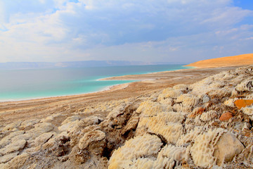 Fototapeta na wymiar The Death Sea landscape in Jordan