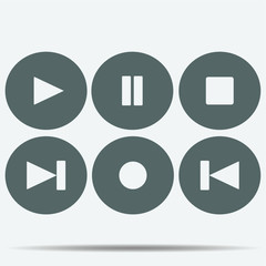 Media Player Buttons Icon illustration isolated vector sign symbol