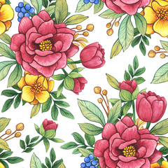 Seamless floral pattern. Design wallpaper, fabric and packaging.