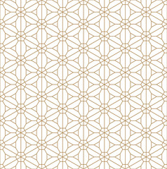 Seamless japanese pattern Kumiko style in golden.