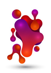 Abstract fluid and modern elements. Dynamic color shapes and lines. Liquid colorful gradient of organic forms. Isolate on a white background.