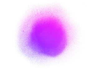 Fototapeta premium Beautiful pink brush background. Circle spray brush isolated on white background