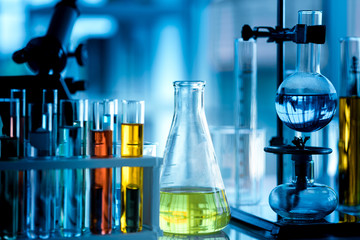 Test tube and glassware in laboratory research and develovment