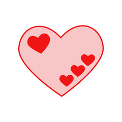 Vector heart of outline hand drawn heart icon. Illustration for your graphic design.