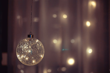 Christmas ball background New Year, Christmas decorations, greeting card beautiful congratulation photo