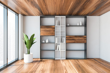 White living room interior with bookcase © ImageFlow